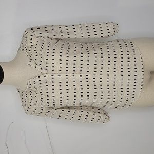 Talbots White and Black 3/4 Sleeves Blouse SZ Petite Small (P)